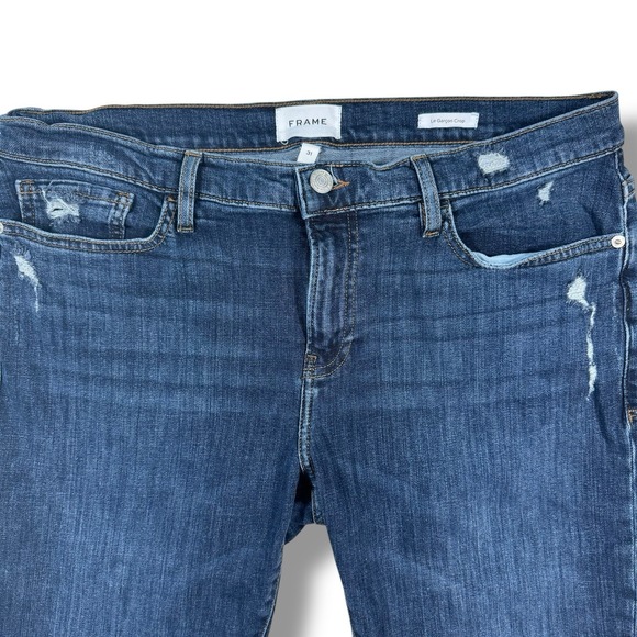 Frame Denim Denim - FRAME Le Garcon Crop Jeans Women's Dark Wash Size 31 Straight Leg Denim (36x24)